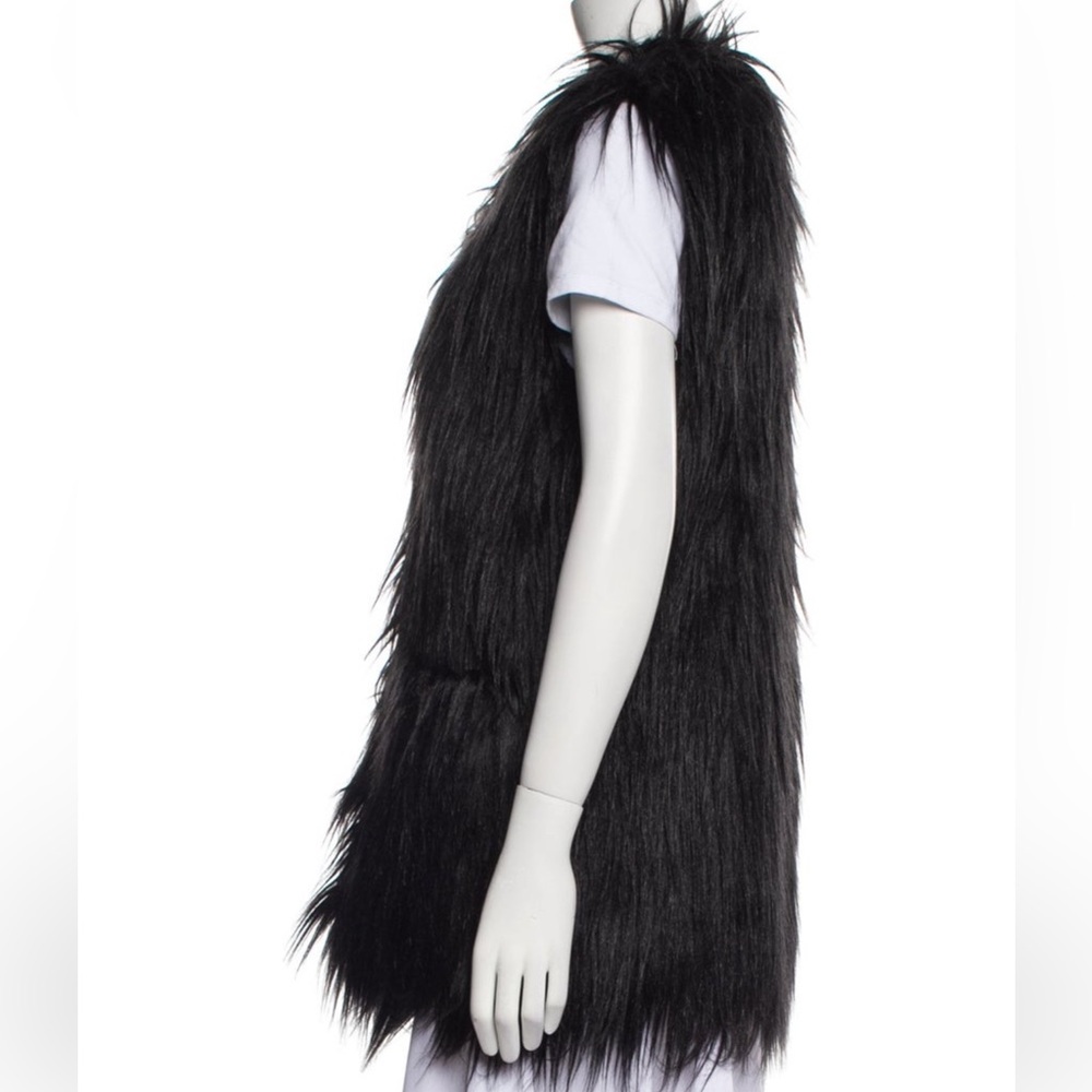 Zadig & Voltaire Yeti Black Faux Fur Vest NWOT - Picture 6 of 9